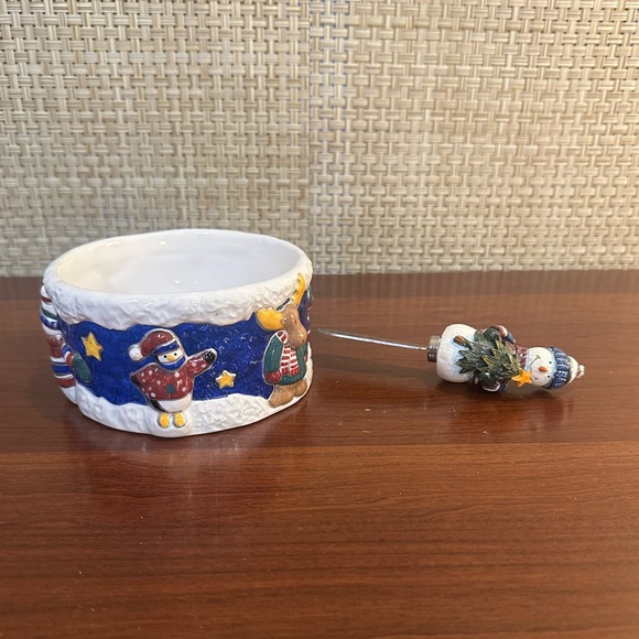 🎄NIB Christmas Dip Mix Set with Ceramic Bowl & Stainless Steel Spreader - Picture 2 of 9